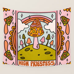 2. High Priestess Mushroom Wall Tapestry