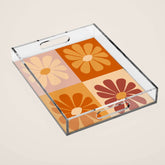 70's Daisy Bloom Acrylic Tray