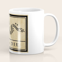 1776 "Join, or Die" Revolutionary War flag with 13 colonies, snake & no colors by Benjamin Franklin Coffee Mug