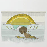 "buttons" kaluhiokalani 70s surf legend // retro surf art by surfy birdy Wall Hanging