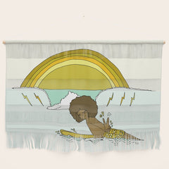 "buttons" kaluhiokalani 70s surf legend // retro surf art by surfy birdy Wall Hanging