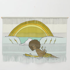 "buttons" kaluhiokalani 70s surf legend // retro surf art by surfy birdy Wall Hanging