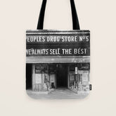 1923 People's Drug Store Prohibition Washington DC Georgetown vintage black and white photograph Tote Bag