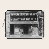 1923 People's Drug Store Prohibition Washington DC Georgetown vintage black and white photograph Laptop Sleeve