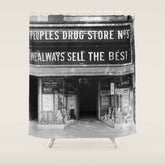 1923 People's Drug Store Prohibition Washington DC Georgetown vintage black and white photograph Shower Curtain