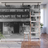 1923 People's Drug Store Prohibition Washington DC Georgetown vintage black and white photograph Wall Mural