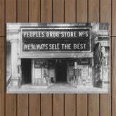 1923 People's Drug Store Prohibition Washington DC Georgetown vintage black and white photograph Outdoor Rug