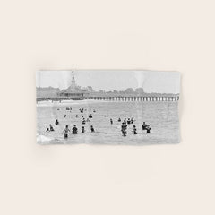 1895 Narragansett Pier and Beach, Narragansett, Rhode Island Bath Towel