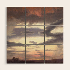 "Cloud Study" by Knud Baade, 1838 Wood Wall Art