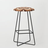 70s Retro Flower Power in Coffee Brown Stool