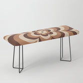70s Retro Flower Power in Coffee Brown Bench