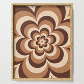 70s Retro Flower Power in Coffee Brown Serving Tray