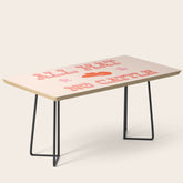 "All hat no cattle" in pink and orange retro western letters Coffee Table
