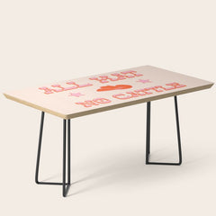 "All hat no cattle" in pink and orange retro western letters Coffee Table