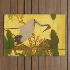 16th Century Japanese Birds & Flowers Outdoor Rug