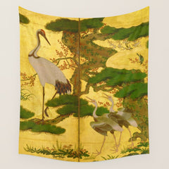 16th Century Japanese Birds & Flowers Wall Tapestry