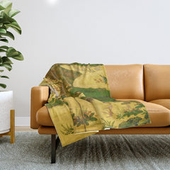 16th Century Japanese Birds & Flowers Throw Blanket