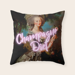 Champagne Diet' Marie Antoinette Throw Pillow