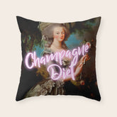 Champagne Diet' Marie Antoinette Throw Pillow