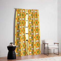 70's Summer' Orange Yellow Green Window Curtain