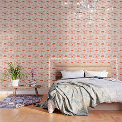 "All hat no cattle" in pink and orange retro western letters Wallpaper