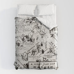 1932 Night-Club Map of Harlem, NY Centerfold from Manhattan Weekly by Elmer Simms Campbell Comforter