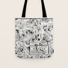 1932 Night-Club Map of Harlem, NY Centerfold from Manhattan Weekly by Elmer Simms Campbell Tote Bag