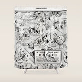 1932 Night-Club Map of Harlem, NY Centerfold from Manhattan Weekly by Elmer Simms Campbell Shower Curtain