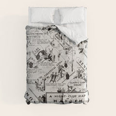 1932 Night-Club Map of Harlem, NY Centerfold from Manhattan Weekly by Elmer Simms Campbell Comforter