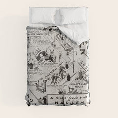 1932 Night-Club Map of Harlem, NY Centerfold from Manhattan Weekly by Elmer Simms Campbell Duvet Cover