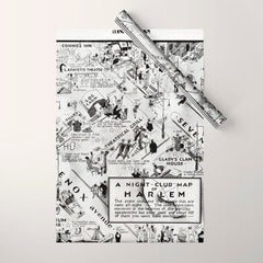 1932 Night-Club Map of Harlem, NY Centerfold from Manhattan Weekly by Elmer Simms Campbell Wrapping Paper