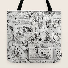 1932 Night-Club Map of Harlem, NY Centerfold from Manhattan Weekly by Elmer Simms Campbell Tote Bag
