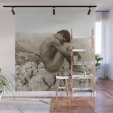 Caino' Male Nude black and white photograph / black and white photography by Wilhem von Gloeden Wall Mural
