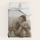 Caino' Male Nude black and white photograph / black and white photography by Wilhem von Gloeden Duvet Cover