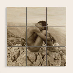 Caino' Male Nude black and white photograph / black and white photography by Wilhem von Gloeden Wood Wall Art