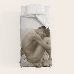 Caino' Male Nude black and white photograph / black and white photography by Wilhem von Gloeden Duvet Cover