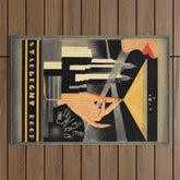 1930's Waldorf Astoria Hotel NYC The Starlight Roof, Champagne Wine Card Vintage Poster Outdoor Rug