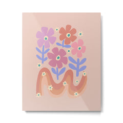 70s Retro Floral vibe Metal Print