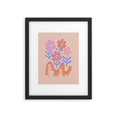 70s Retro Floral vibe Framed Art Print