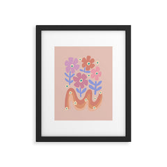 70s Retro Floral vibe Framed Art Print