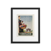 1950s Paris Vintage Travel Poster Framed Art Print