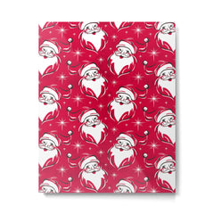 Tis The Season Retro Santa Red White Pattern Metal Print