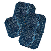 1900 Star Constellation Map - Chart Vintage Poster Coaster