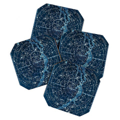 1900 Star Constellation Map - Chart Vintage Poster Coaster