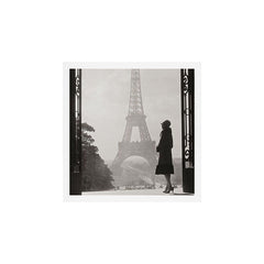 1920 Woman at the Gate, Eiffel Tower black and white photography / jazz age black & white photograph Art Print