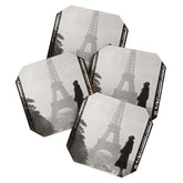 1920 Woman at the Gate, Eiffel Tower black and white photography / jazz age black & white photograph Coaster