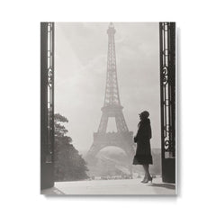 1920 Woman at the Gate, Eiffel Tower black and white photography / jazz age black & white photograph Metal Print