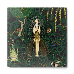 1921 Classical Masterpiece 'Flowers and Flames' by Kay Nielsen Metal Print