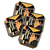 1930's Waldorf Astoria Hotel NYC The Starlight Roof, Champagne Wine Card Vintage Poster Coaster