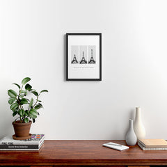 1888-1889 The Rise of the Eiffel Tower Construction Sequence black and white photography Framed Art Print